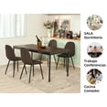 thumbnail image 3 of HOMYLIN Sillas de Recepion Set 4, Vintage Silla de Farbic, Patas de Negro para Conference , Oficina,Inn, Hotel,B&B, Piso pequeño, Verde, 3 of 5