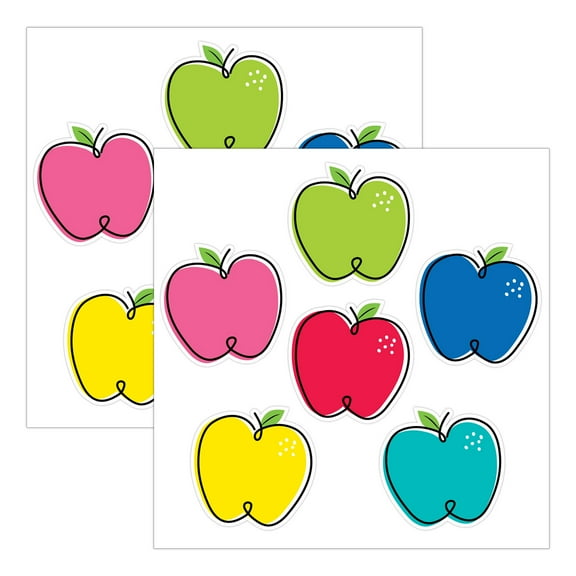Creative Teaching Press Core Dcor Doodle Apples 6" Designer Cut-Outs, 36 Per Pack, 2 Packs