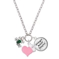 thumbnail image 1 of Delight Jewelry Silvertone Mini Green Tree Frog - Light Pink Heart Nurse Strong Zoe Necklace, 1 of 4