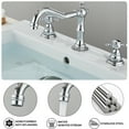 thumbnail image 5 of Widespread Bathroom Faucet Brushed Nickel Bathroom 3 Holes Faucet Bathroom Sink Mixer Tap With Drain, 5 of 6