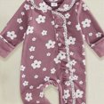 thumbnail image 4 of NOLDARES Floral Romper,Vintage Infant Jumpsuit,Bow Headband,Baby Girl Clothes Newborn Fall/Winter,A1112-Purple, 4 of 4