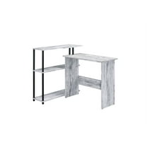 39 in. L Shape Writing Desk, Antiqued White