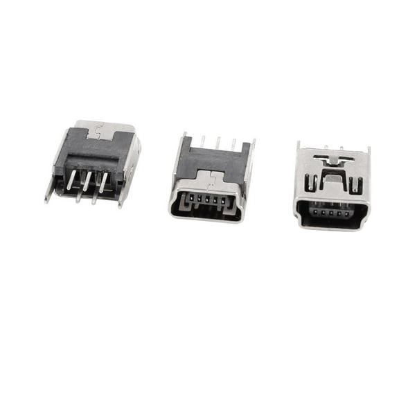 Unique Bargains 3pcs Female USB B Connector 5-Pin 180 Degree DIP Socket PCB Board