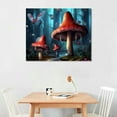 thumbnail image 3 of COMIO Magical Forest Wall Art Fantasy Mushroom Wall Decor Nature Landscape Plant Picture Butterflies Canvas Print Nursery Decor Fairytale Theme Wall Painting for Home Kids Bedroom Decoration, 3 of 5