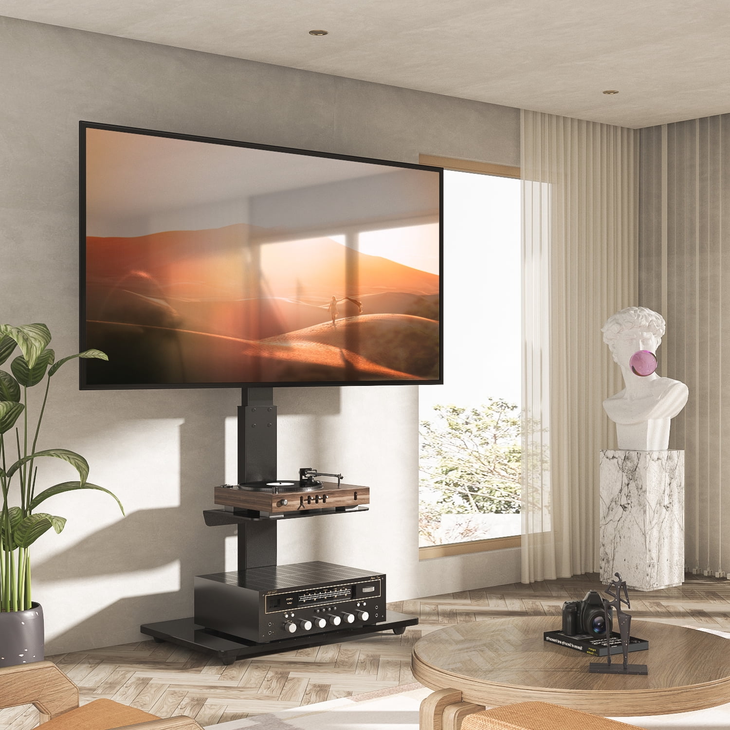 Details about   Swivel Floor TV Stand with Mount for most 32 to 70 inch LCD LED OLED TVs 