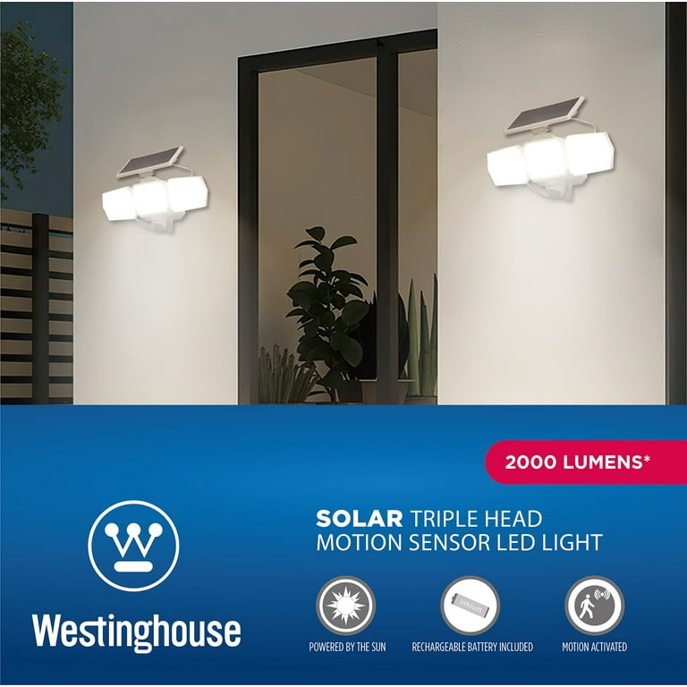 2000 Lumen Triple Head Solar Security Light - Motion Activated 2000 Lumen Triple Head Solar Security Light - Motion Activated