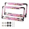 thumbnail image 2 of 2-Pack Aluminum License Plate Frame with 2 Holes for GM License Plate Cover with Free Screws Cute Baby Cows with Flowers, 2 of 8