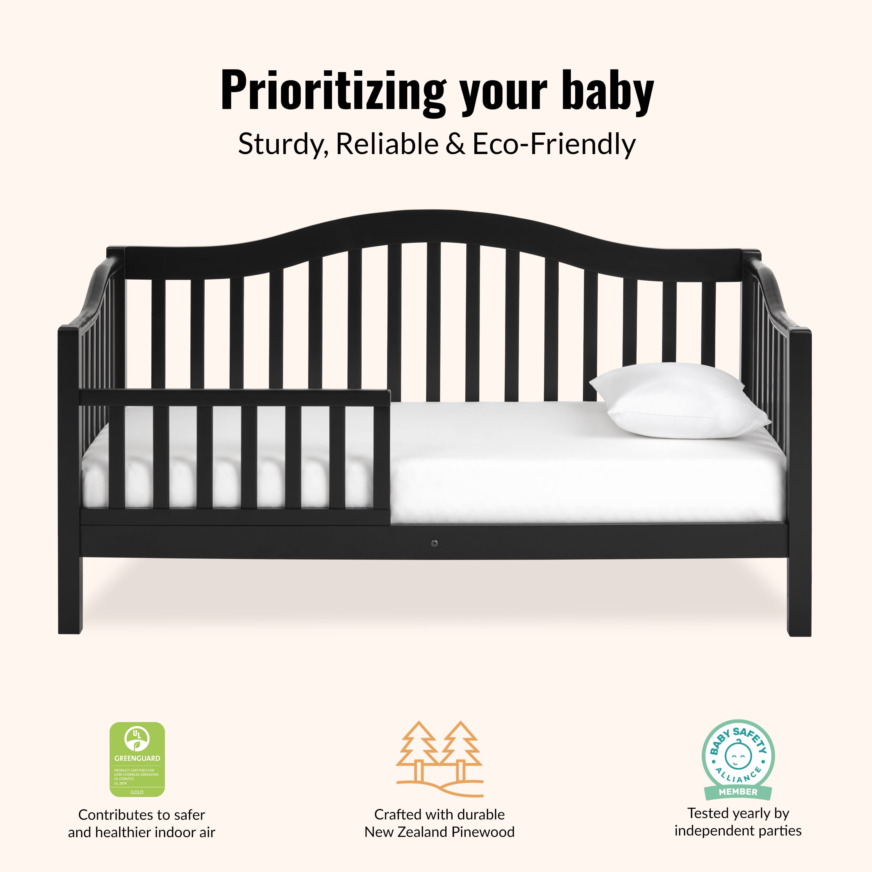 Dream On Me Austin Toddler Day Bed, Black