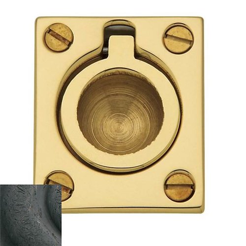 Baldwin 0392050 Flush Ring Pull&#44; Satin Brass & Black - image 3 of 7