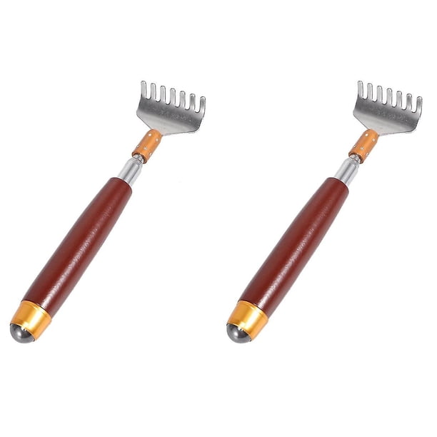 Rascador de espalda LIUXGMXG 2 piezas Acero inoxidable y Madera