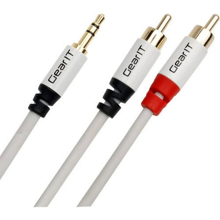GearIt 25' 3.5mm to 2 RCA Stereo Audio Cable, Step Down Design