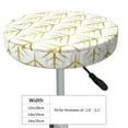 thumbnail image 4 of Xecao's White And Gold Geometry Print Stool Covers offer stylish, washable protection for PU round bar stools, perfect for home or commercial use., 4 of 7