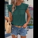 thumbnail image 4 of Top de Cuello Redondo y Mangas para Mujer, Verde Oscuro, Talla S, 4 of 5