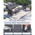 thumbnail image 5 of AECOJOY Aluminum Patio Furniture Set on sale, 5 Seats Modern Outdoor Furniture with Coffee Table, 4 Pieces Metal Conversation Sectional Sofa, Dark Gray, 5 of 9
