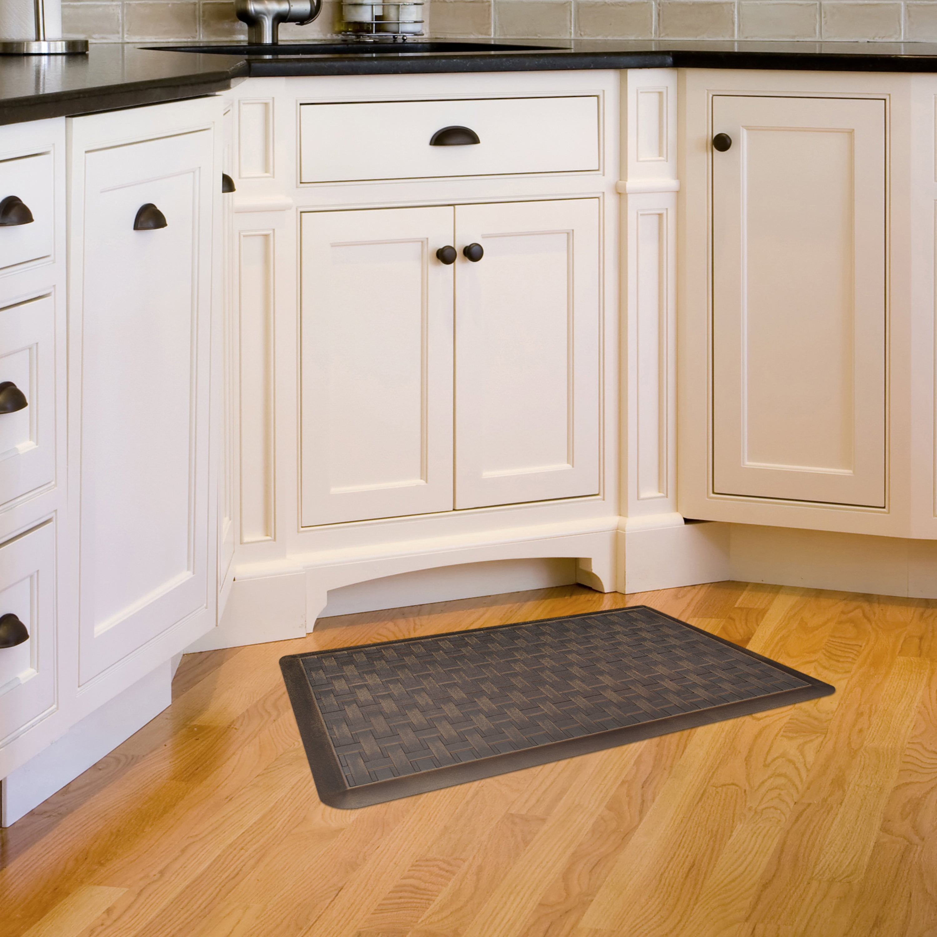 Better Homes & Gardens Woven Basket Kitchen Mat, Oil Rubbed Brown-, 20” x 32”