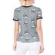 thumbnail image 3 of INSPIRE CHIC Camiseta de Manga Corta con Contraste y Estampado de Gato de Mascota Talla XS Gris, 3 of 6