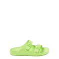 thumbnail image 3 of Girls Lime Green & Floral EVA Beach Footbed Sandals, 2 Pack, 3 of 8
