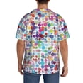thumbnail image 5 of Fotbe Colorful Watercolor Dots print Short Sleeve Button Down Shirts for Men Casual Summer Beach Wrinkle Free Shirt-Small, 5 of 7