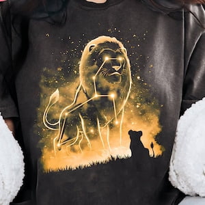 Vintage Disney Mufasa Simba The Lion King Silhouette Shirt, Animal