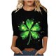 thumbnail image 2 of Ounisa St. Patrick's Day Sweatshirt for Women Clover Graphic T-Shirts Patty's Day Color 3/4 Sleeve Tee Tops, 2 of 5