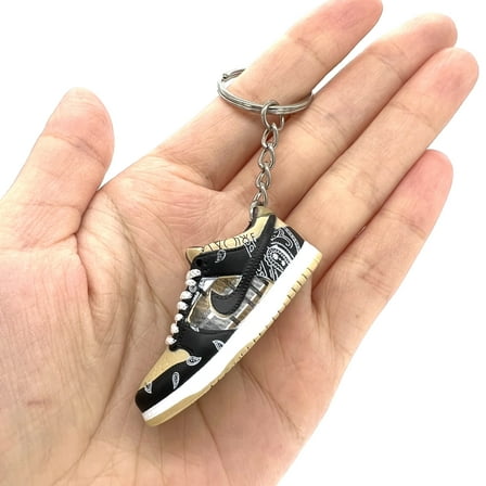 Single Shoe No Box 3D Mini Sneaker Keychain, Basketball Sneaker Collectible For Dunks