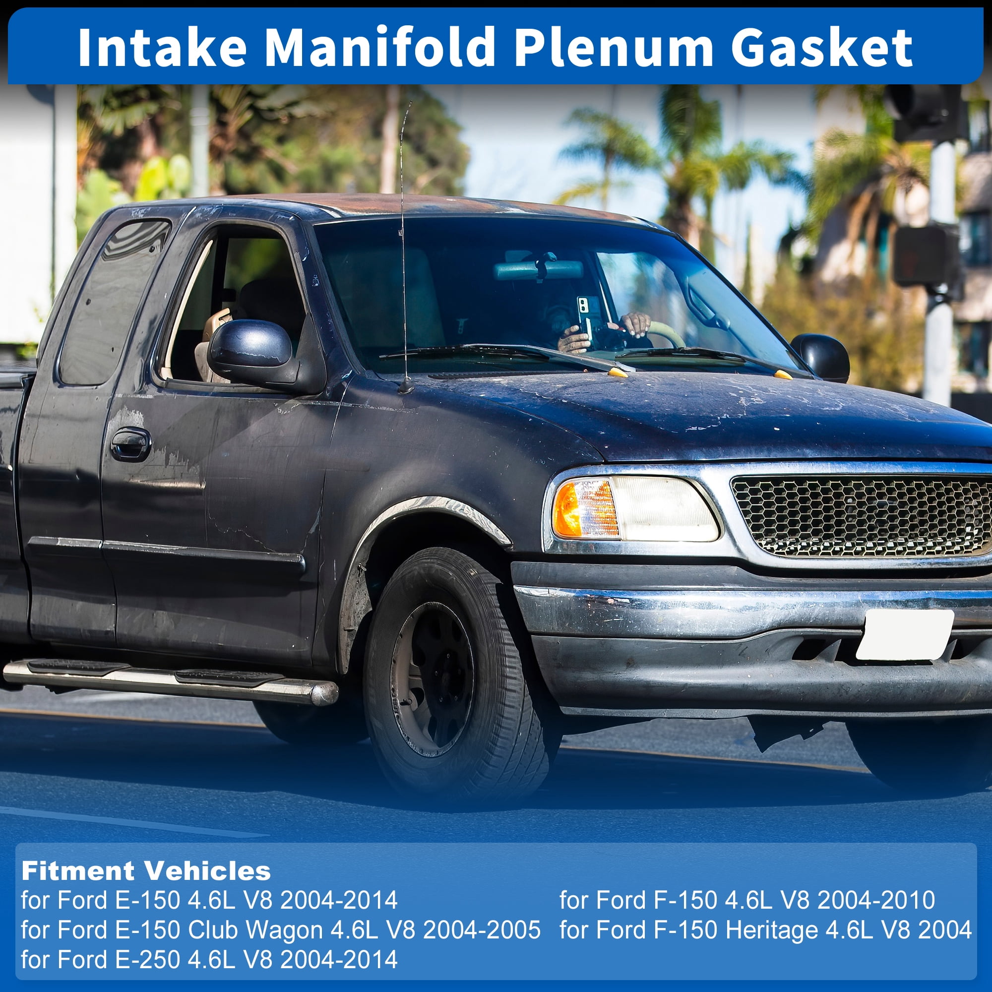 MS962811 Upper Intake Manifold Plenum Gasket for Ford F-150 2004-2010 for Ford E-150 E-250 4.6L V8 Replace IF281R/MS19370/AMS4737/MS19371/615278G/111030501/4C2Z9439CA/4C2Z9439CC