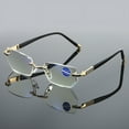 thumbnail image 2 of Anti-blue Light Reading Glasses Rimless Diamond Cut Glasses Metal Reading Glasses for the Elderly-Tofu pudding-200°, 2 of 4