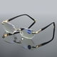 thumbnail image 2 of Gafas de lectura con protección contra la luz azul, sin montura, con corte de diamante, de metal, para personas mayores, 2 of 4