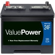 (8 pack) ValuePower Lead Acid Automotive Battery, Group 24F