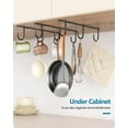 thumbnail image 7 of 3 Pack Mug Hooks, Under Cabinet Coffee Mug Holder with 9 Hooks for Displaying Mugs, Cups and Kitchen Utensils, Black, 7 of 7