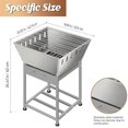 thumbnail image 5 of Stainless Steel Square Wood Fire Pit with Grill, 2-in-1 Outdoor Firepit with Ash Pan and Wood Storage, Portable for Backyard, Patio, Camping Use$$Garden & Patio, 5 of 8