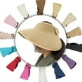 thumbnail image 5 of Sun Hats for Women Fashionable Womens Wide Brim Hat Roll-up Straw Sun Visor Hat, 5 of 5