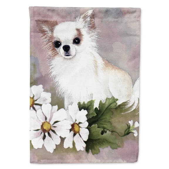 Carolines Treasures MH1019GF Chihuahua White Flowers Garden Flag Garden Size multicolor