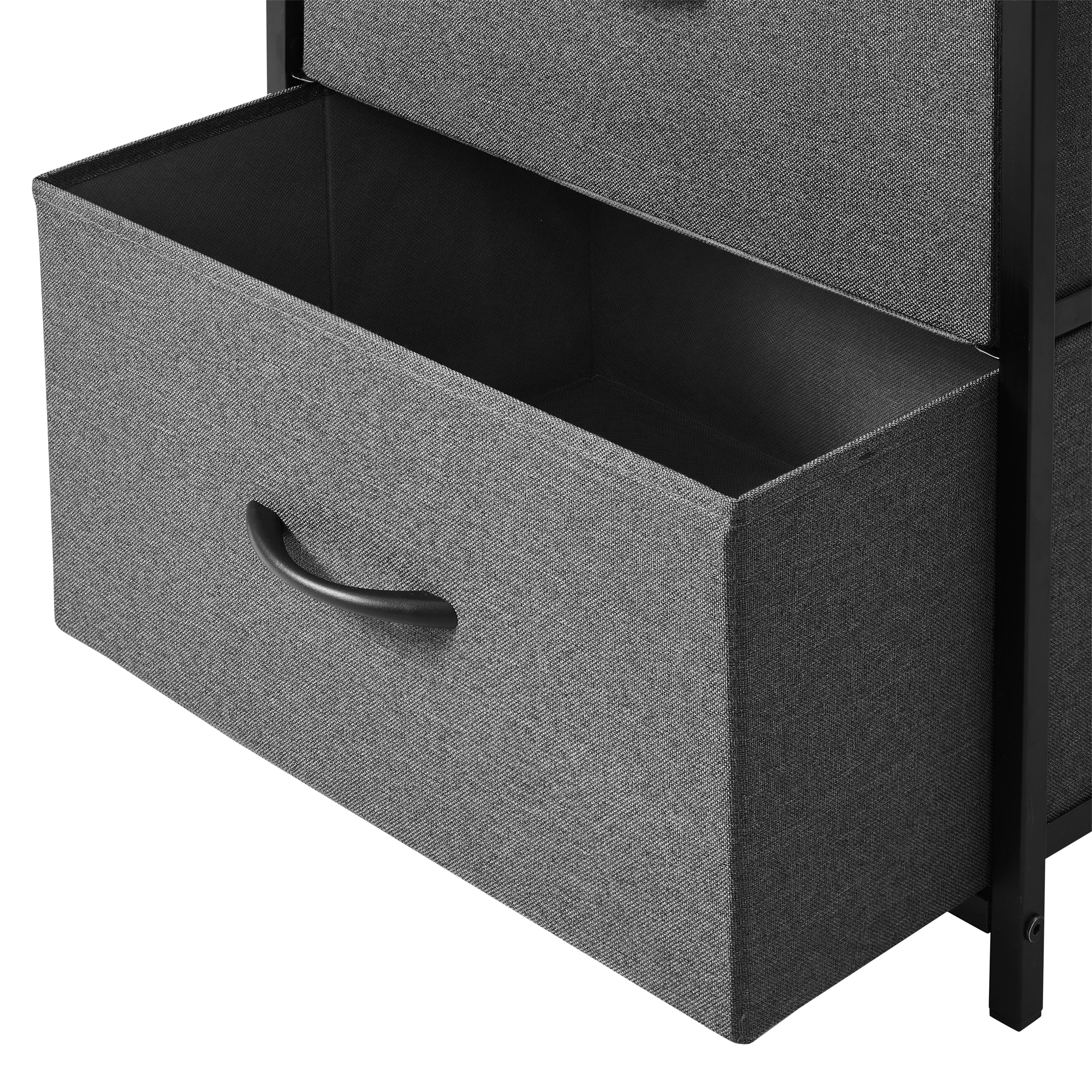 (3 pack) Mainstays 2 Drawer Fabric Nightstand, Grey Finish