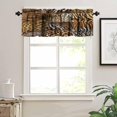 thumbnail image 5 of Wild Animals Curtain Valance for Kitchen Cheetah Zebra Tiger Animal Fur Pattern Hunters Cabins Decor Rod Pocket Window Curtain Valance for Living Room Bathroom Bedroom 54x18inch, 5 of 6