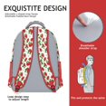 thumbnail image 5 of White Strawberry Plants Fruit Backpack for School,Cute School Bag,Schoolbag with Adjustable Shoulder Straps & Padded Back,15.3"x11"x6.7", 5 of 6