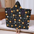 thumbnail image 5 of Halloween Black Colorful Ghosts and Pumpkins Hooded Bath Towel，60"x35" for Ages 3 To 12 Kids, Quick Dry Lightweight Soft Microfiber Hood Beach Towel Cover Up for Kids, 5 of 7