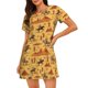 thumbnail image 1 of Balery Brave Cowboys Camisón de manga corta con cuello redondo para mujer, cómodo y elegante., 1 of 6