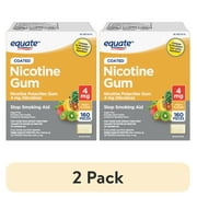 (2 pack) Equate Coated Nicotine Polacrilex Gum 4 mg (nicotine), Fruit Flavor, 160 Count