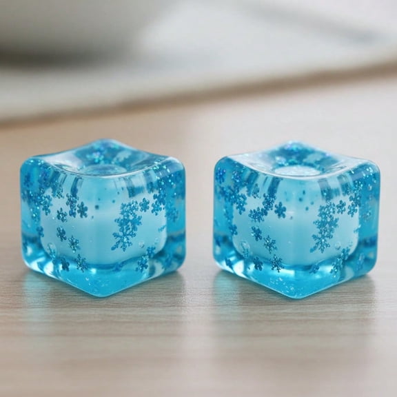 2PCS Snowflake Ice Cube Stress Toys, Soft Squeeze Malt Style Fidget for Anxiety Relief in Office, Travel, or Home Decor