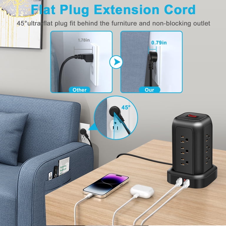 BOHASHIN 12-Outlet Power Strip Tower with USB photo 6