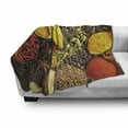 thumbnail image 3 of Spice Soft Flannel Fleece Throw Blanket, Top View Illustration of Traditional Herbs and Spices in Bowls Chili Seasonal, Cozy Plush for Indoor and Outdoor Use, 60" x 80", Multicolor, by Ambesonne, 3 of 6