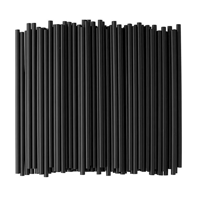SGACAI 100/500 x Pajitas de plástico negras Pajitas para cumpleaños Boda Fiesta de verano Bebida