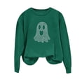 thumbnail image 5 of Jovrlynd Womens Halloween Sweatshirts Long Sleeve Crewneck Rhinestone Ghost Graphic Casual Fall Holiday Pullover Tops, S-2XL, 5 of 5