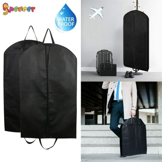 Spencer Long Black Travel Garment Bag Hanging Suit Carrier Cover