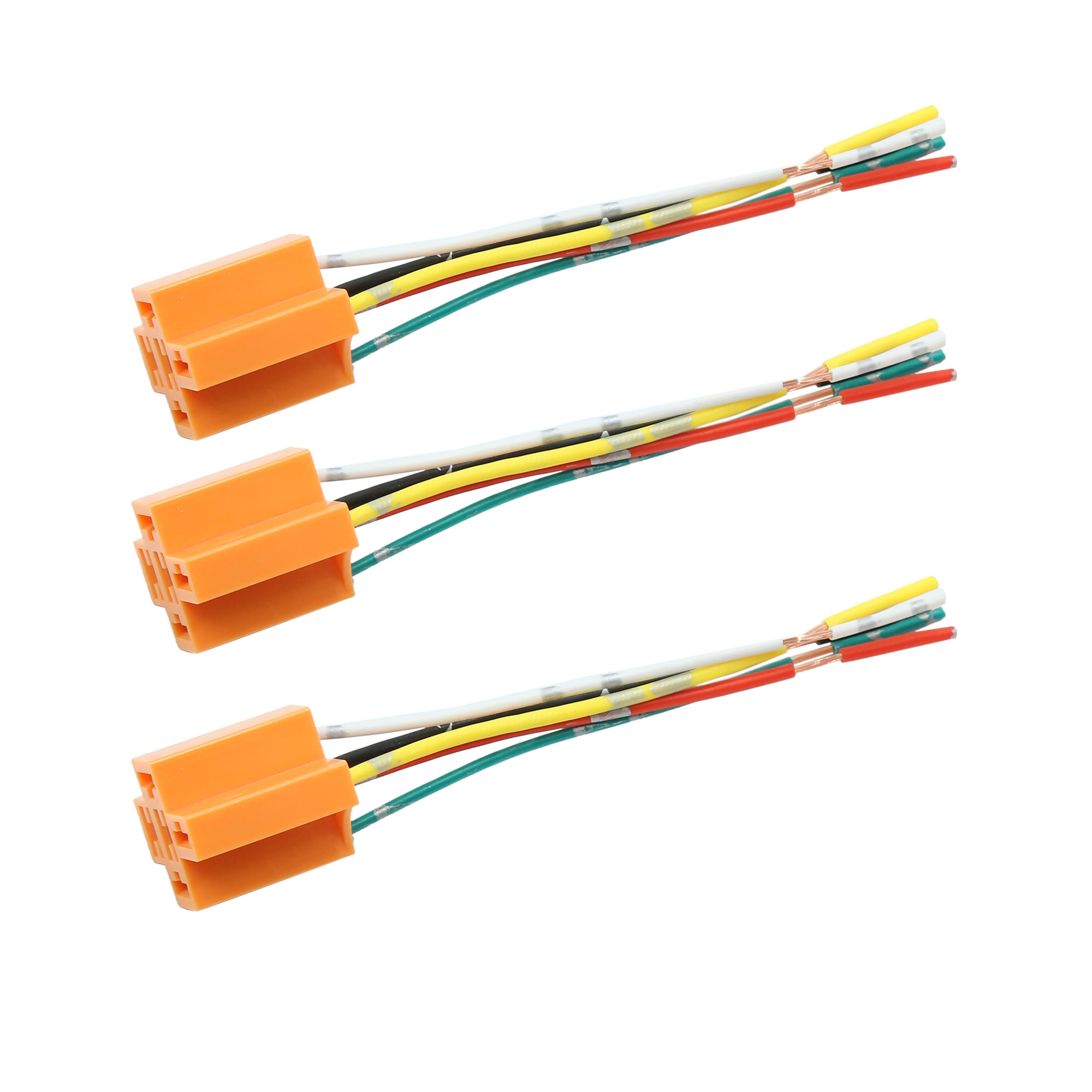 3pcs 5 Terminals Wiring Harness Relay Socket Connector Dc