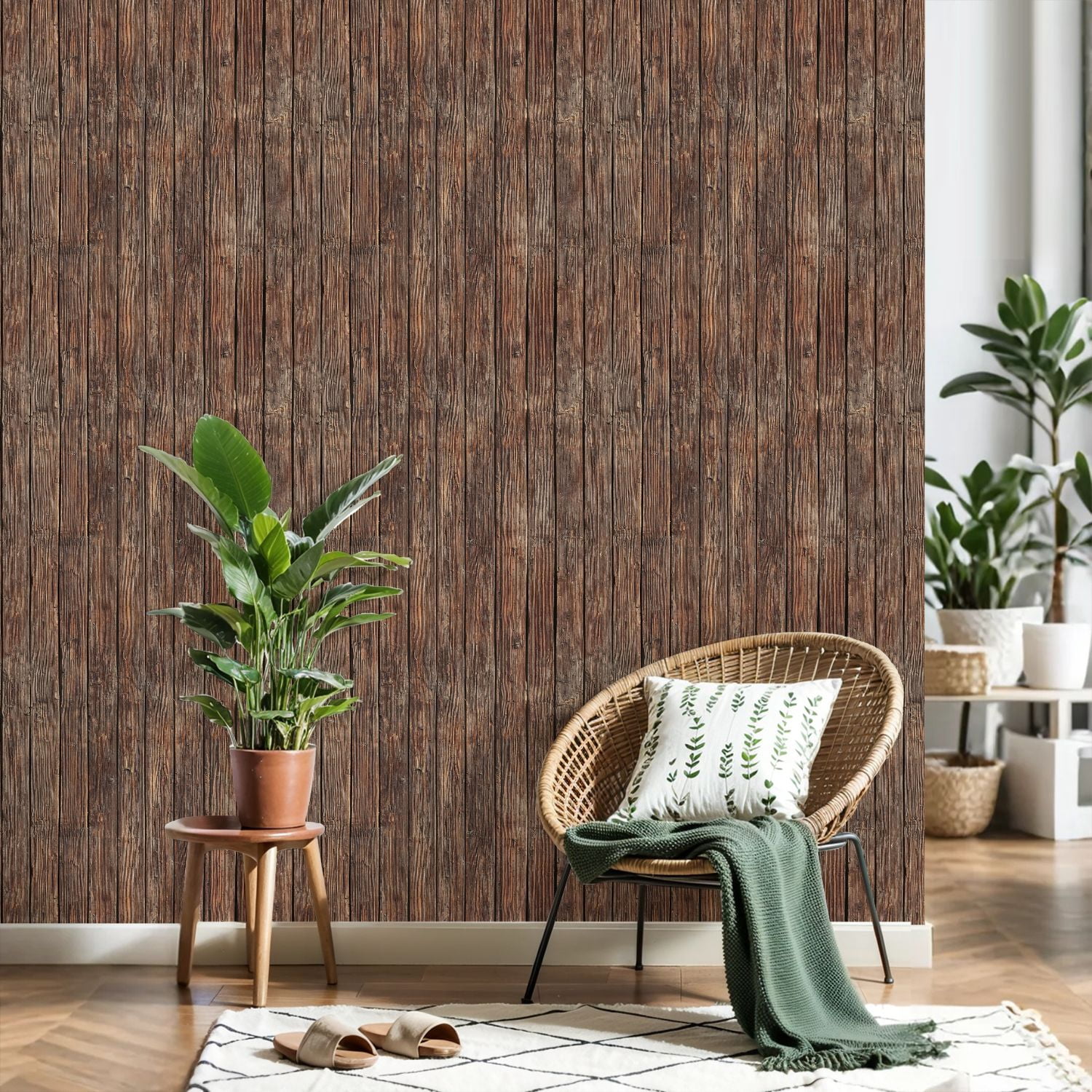 Peel and Stick Wallpaper Rustic Weathered Wooden Plank Wall Texture Natural Brown Wood Grain 17.7in x 118in Contact Paper Removable Self Adhesive Wall Mural Wall Decor for Bedroom Kitchen Cabinets