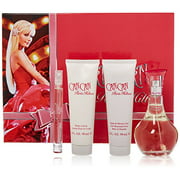 Paris Hilton Can Can Coffret cadeau 4 pièces (eau de parfum vaporisateur 3,4 oz et 0,34 oz, mini et lotion pour le corps 3,0 oz et gel de bain et douche 3,0 oz) pour femme, 3,4 fl. Oz.