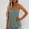 thumbnail image 2 of XIYON Womens Tank Top Sleeveless Strapless Solid Color Fashion Comfortable Breathable Summer Camisole Top For Casual Daily Wear,Green,XXL, 2 of 5