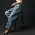 thumbnail image 5 of Midiross-pantalones vaqueros de tiro medio para mujer, vaqueros de cintura media, elásticos, informales, holgados, con forma de pierna ancha, a la moda, 5 of 5